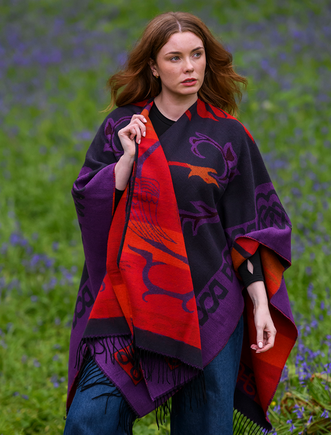 Book Of Kells Celtic Shawl - Purple Tones