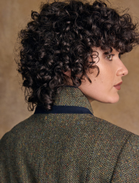 Pamela Magee Donegal Tweed Coat - Moss Herringbone