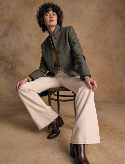 Pamela Magee Donegal Tweed Coat - Moss Herringbone