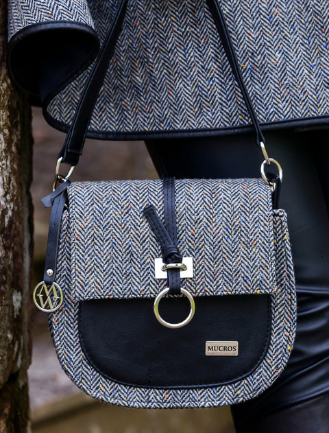 Grace Tweed Bag - Grey Herringbone