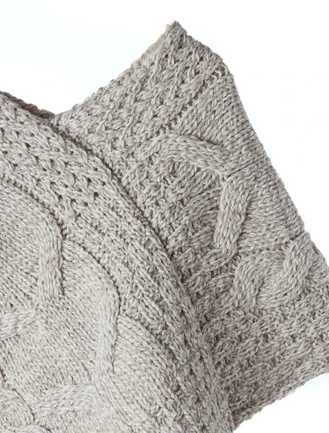 Kid's Super Soft Merino Cable Knit Aran Poncho - Toasted Oat