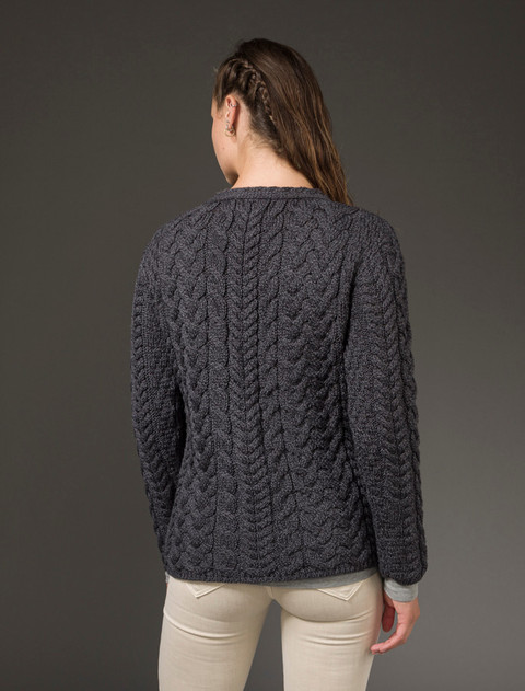 Super Soft V-Neck Button Up Cable Knit Cardigan - Derby
