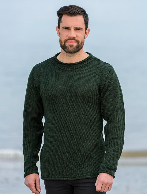 Merino Roll Neck Sweater - Army