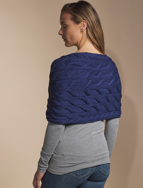 Super Soft Cabled Shawl - Ink