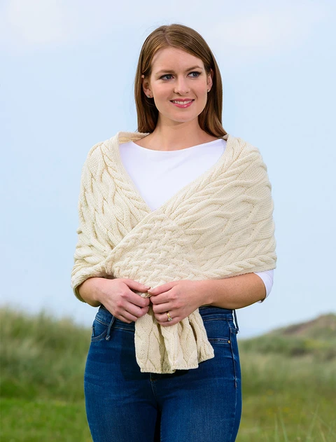 Super Soft Cabled Shawl - Class Aran