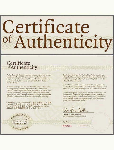 Certificate of Authenticity - type: Certificate