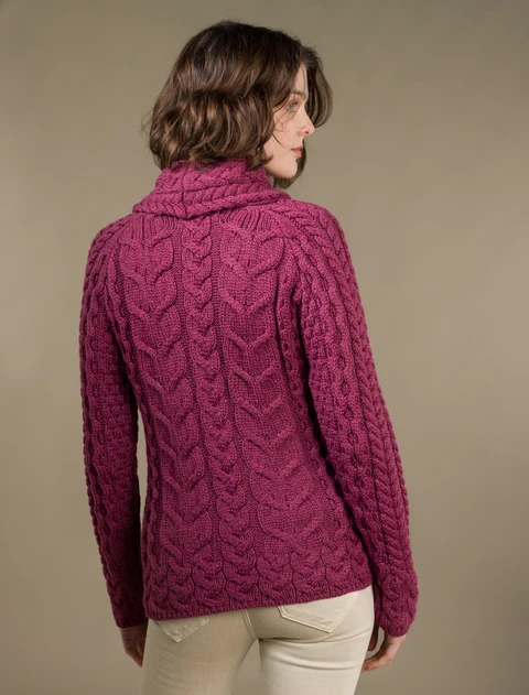 Super Soft Cowl Neck Aran - Jam