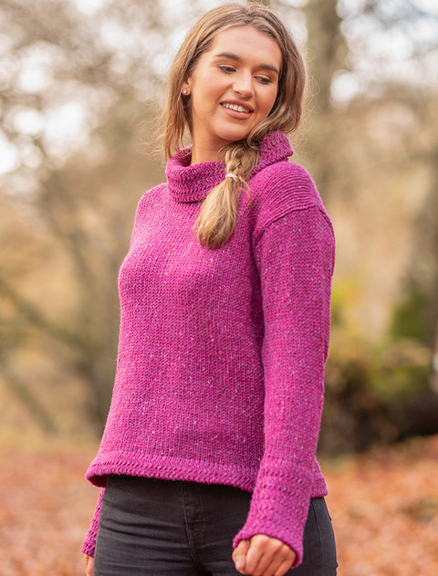 Womens - Shop By Color - Pinks & Purples - Sweaters - Aran Sweater