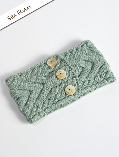 Super Soft Cable Stitch Headband - Seafoam Green