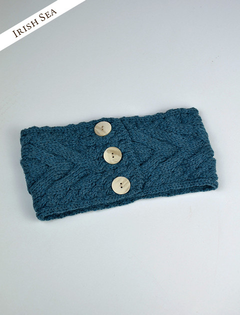 Super Soft Cable Stitch Headband - Irish Sea