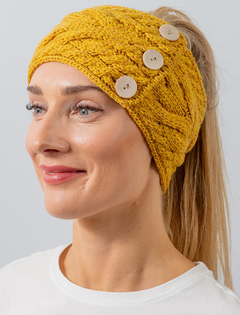 Super Soft Cable Stitch Headband - Yellow