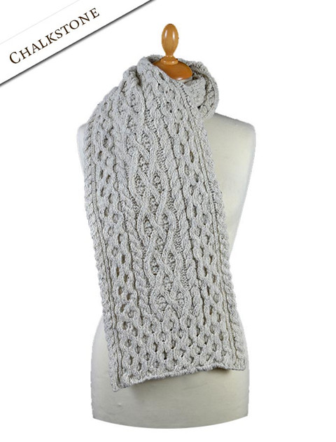 Men's Wool Cashmere Honeycomb Scarf - Chalkstone