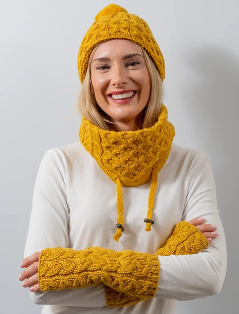 Extra Soft Aran Snood  - Sunflower Yellow