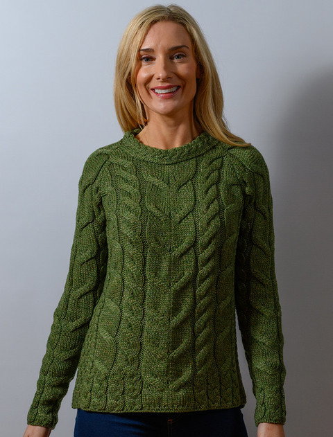 Cable Knit Aran - Meadow Green