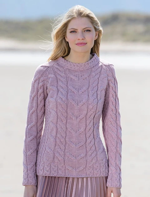 Cable Knit Aran - Winter Rose