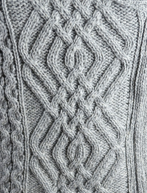 Cable Knit Coatigan with Celtic Knot Side Zip