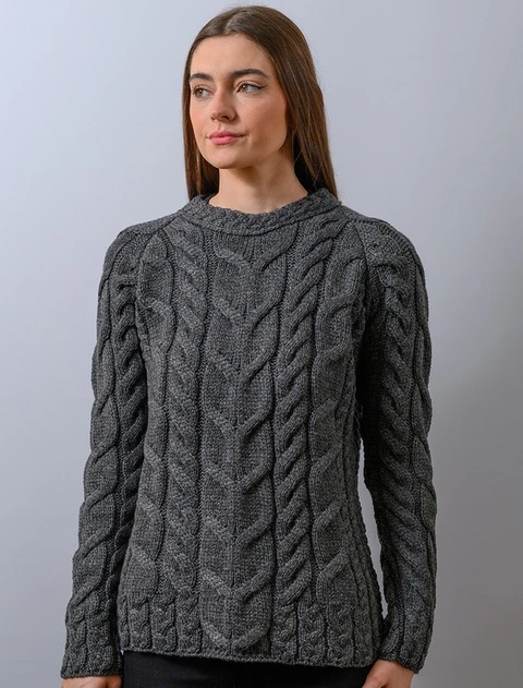 Cable Knit Aran - color: Slate Grey; type: Hero