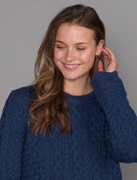 A Line Knitted Dress - Denim