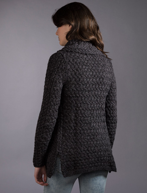 Waterfall Cable Cardigan - Anthracite