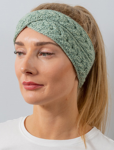 Supersoft Merino Crossover Headband - Seafoam Green