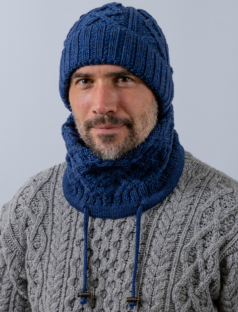 Men's Super Soft Trellis Snood Scarf  - Ink