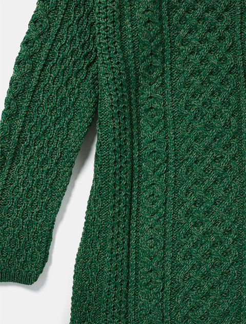 Cable Aran Dress with Cowl Neck - Kiwi