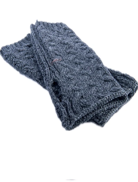Super Soft Long Fingerless Mittens - Slate Grey