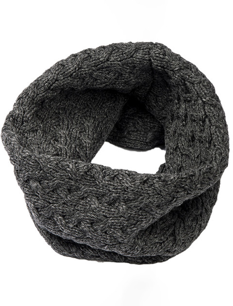 Super Soft Aran Infinity Scarf - Slate Grey