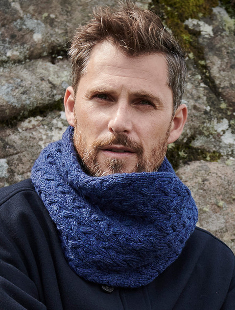 Super Soft Aran Infinity Scarf - Ink