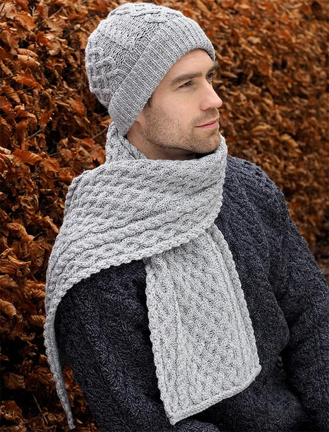 Men's Merino Trellis Hat - Soft Grey