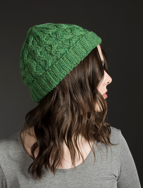 Merino Wool Cable Knit Hat - Kiwi