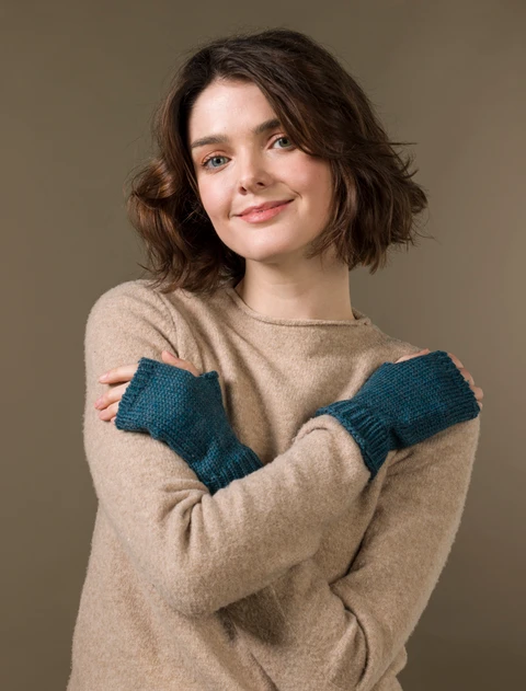 Super Soft Finger-less Mittens - Irish Sea