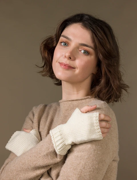 Super Soft Finger-less Mittens - Classic Aran