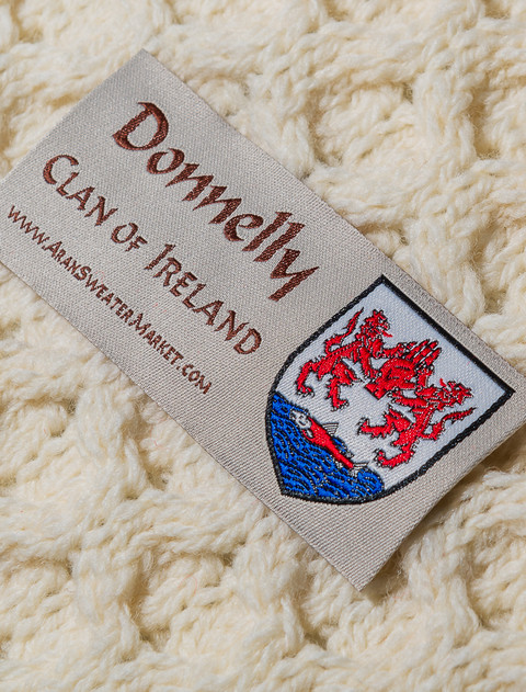 Donnelly Clan Aran Wrap - Label