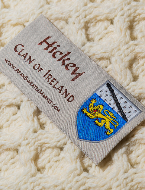 Hickey Clan Aran Bed Runner - Label