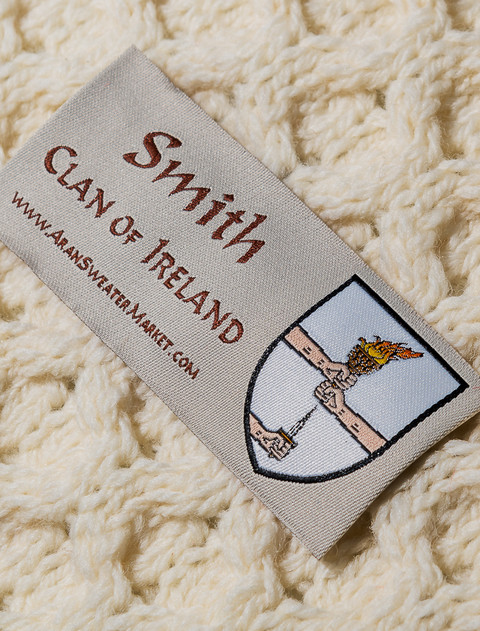 Smith Clan Aran wrap - Label