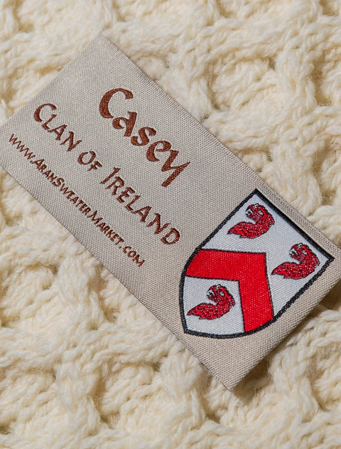 Casey Clan Aran Wrap- Label