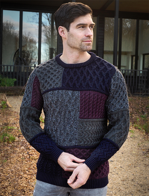 Mens Patchwork Sweater