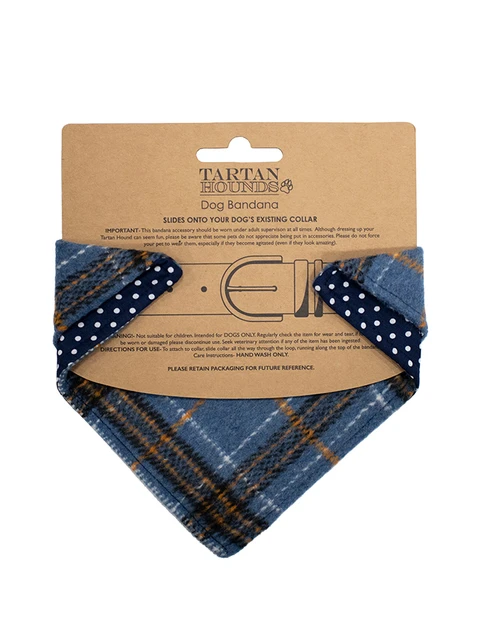 Irish Heritage Tartan Doggy Bandana - Blue