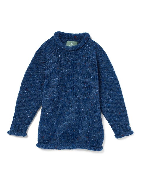Kid's Roll Neck Sweater - Denim