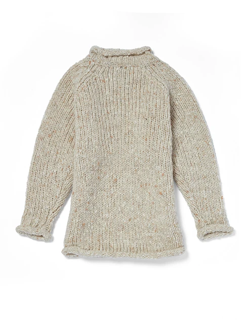 Kid's Roll Neck Sweater -  Donegal Aran