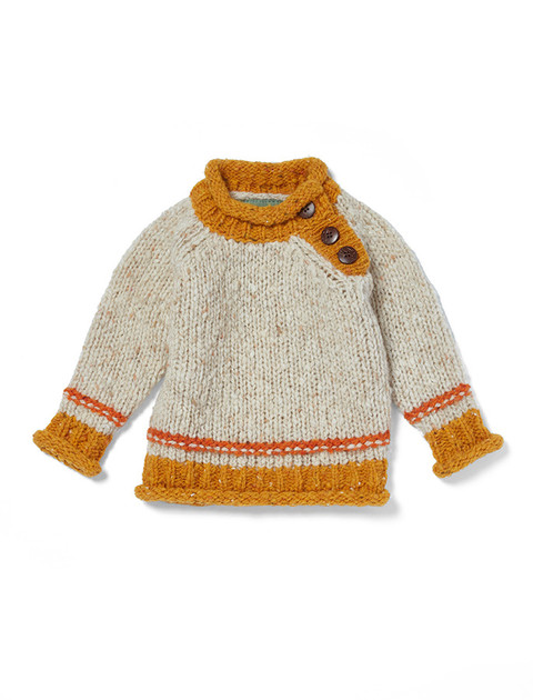 Baby's Roll Neck Crew Sweater - Sunshine