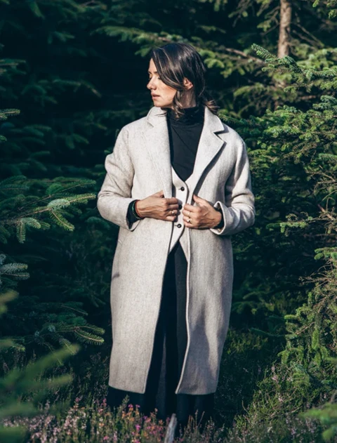 Ladies Irish Alpaca City Coat - Natural