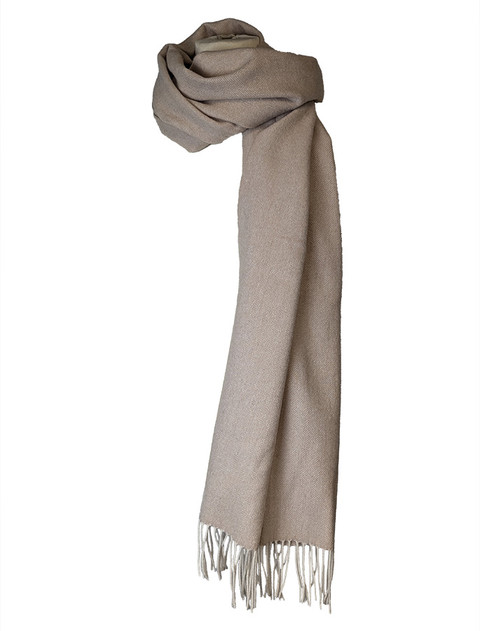 Birchdale Wool Tweed Fringed Stole - Midnight