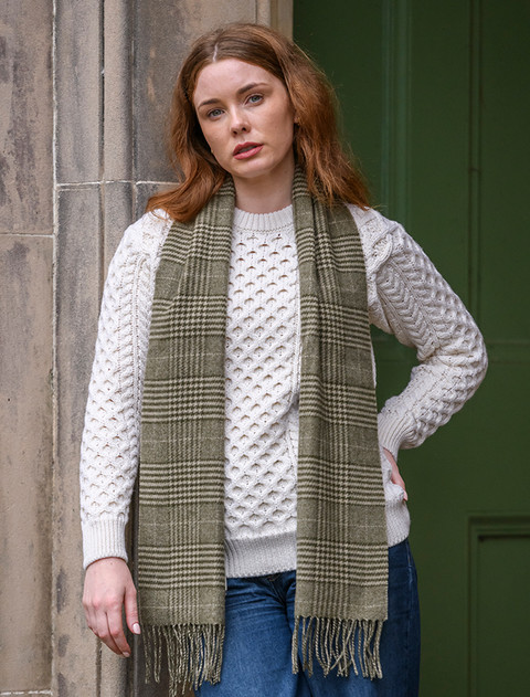 Lambswool Heritage Scarf - Green
