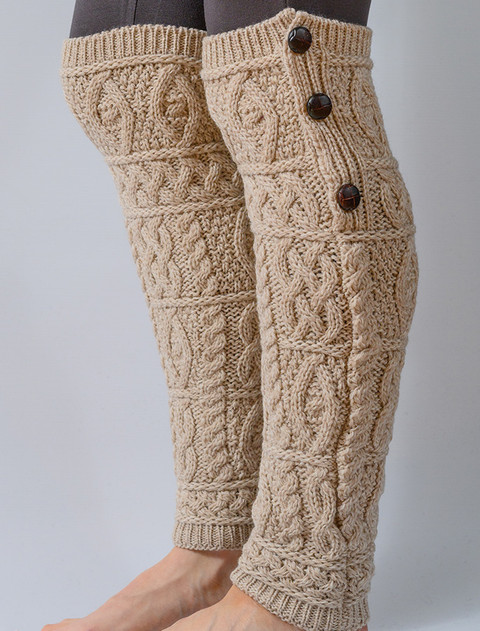 Merino Wool Aran Leg Warmers