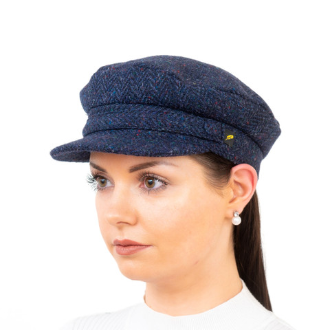 Skipper Cap - Donegal Tweed - Navy