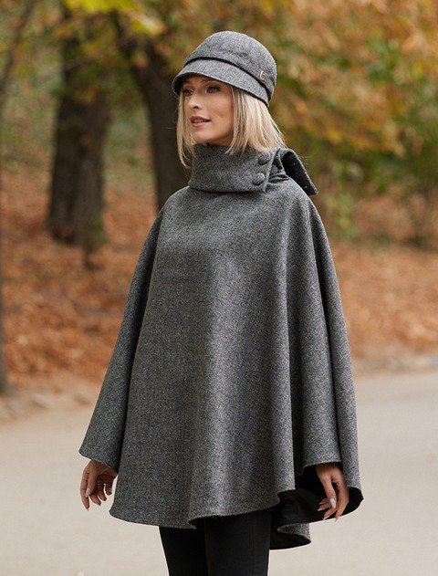 Womens - Ponchos - Greys - Aran Sweater Market