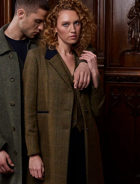 Isabella Tweed Coat - Woodland