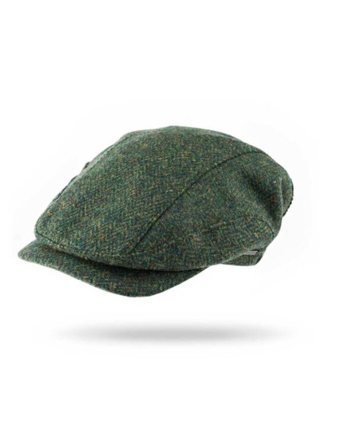 Driving Cap Forest Green Herringbone